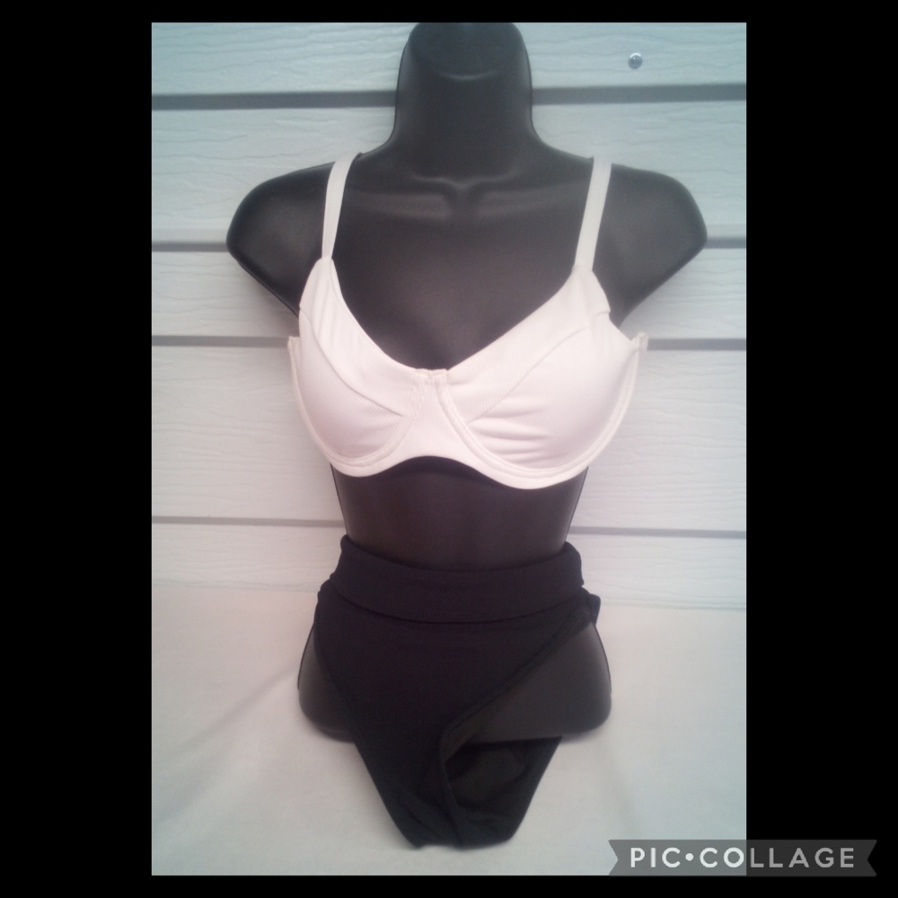 White top Black bottom two-piece swimsuit 14